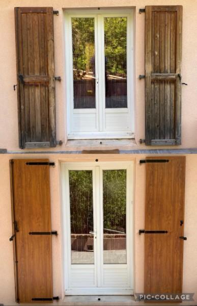 Avant/Après d'une pose de volets battants en Aluminium proche de Decazeville par MSL FERMETURES 