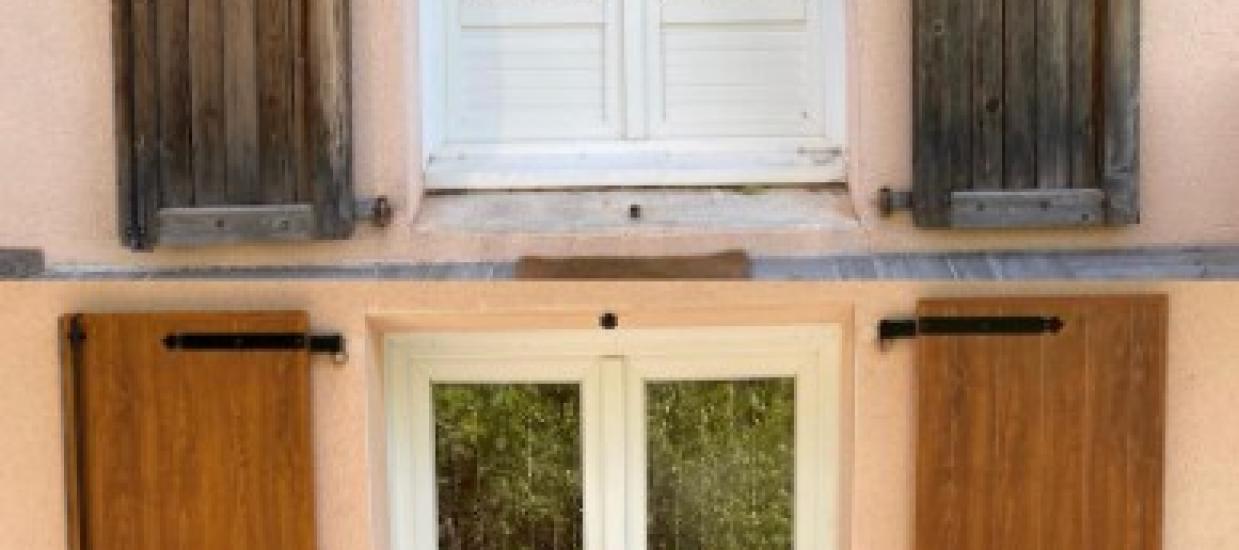 Avant/Après d'une pose de volets battants en Aluminium proche de Decazeville par MSL FERMETURES 