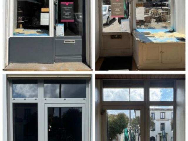 Rénovation d'une vitrine de commerce à Maurs par MSL Fermetures